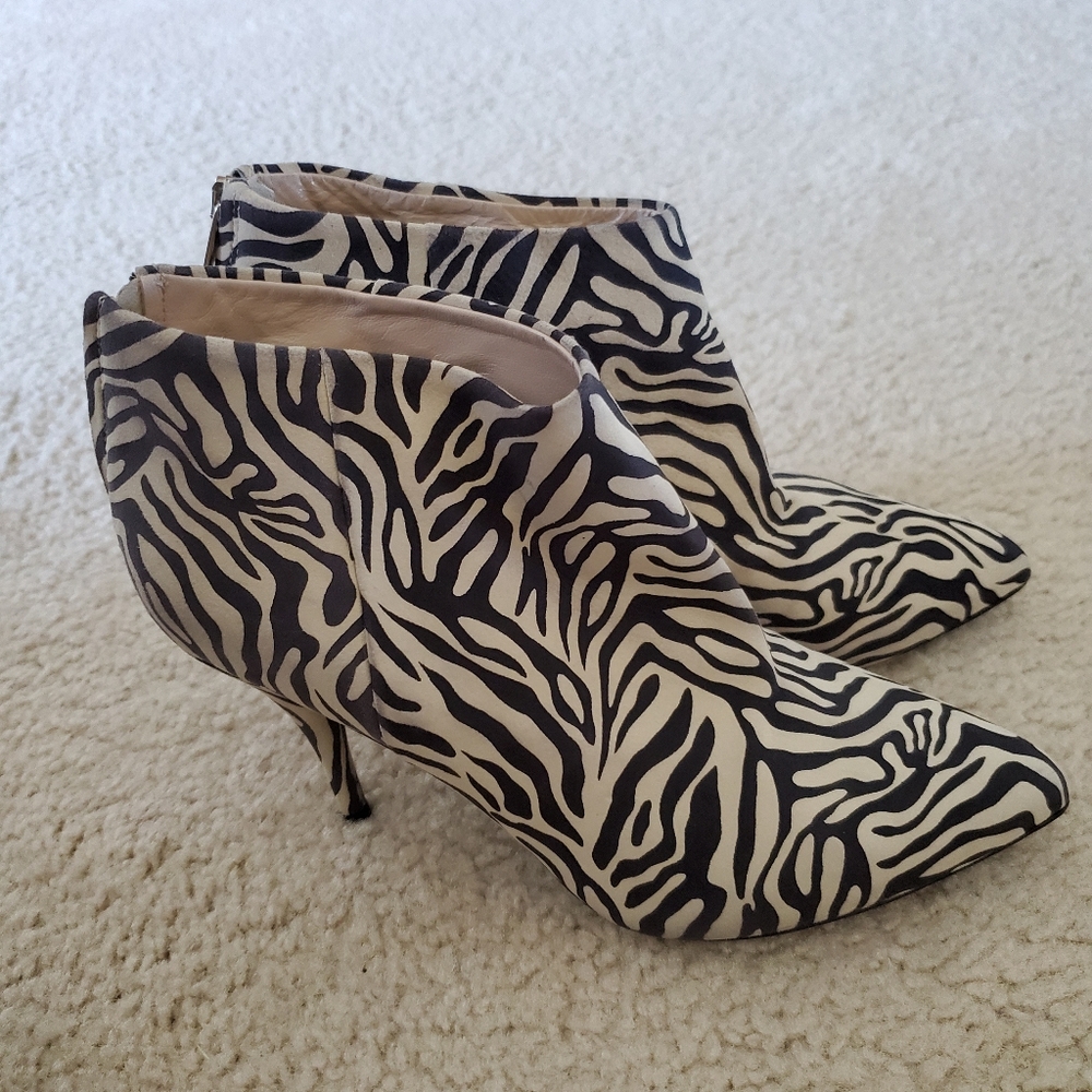 Booties size 38 Rebecca Taylor zebra print